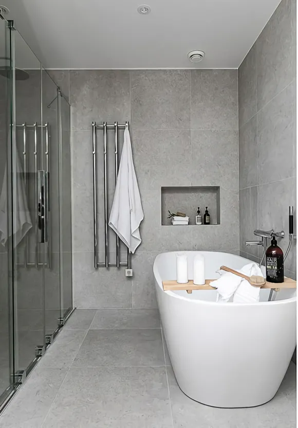 salle de bain design grise