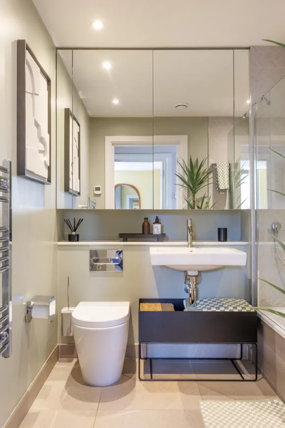 salle de bain trois-pièces design de 66m2 par architecte