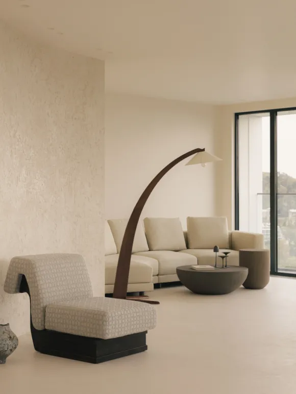 salon appartement face à la mer décoration contemporaine beige