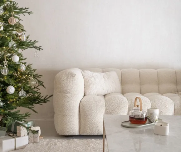 salon décoration épurée Noël Maisons du Monde