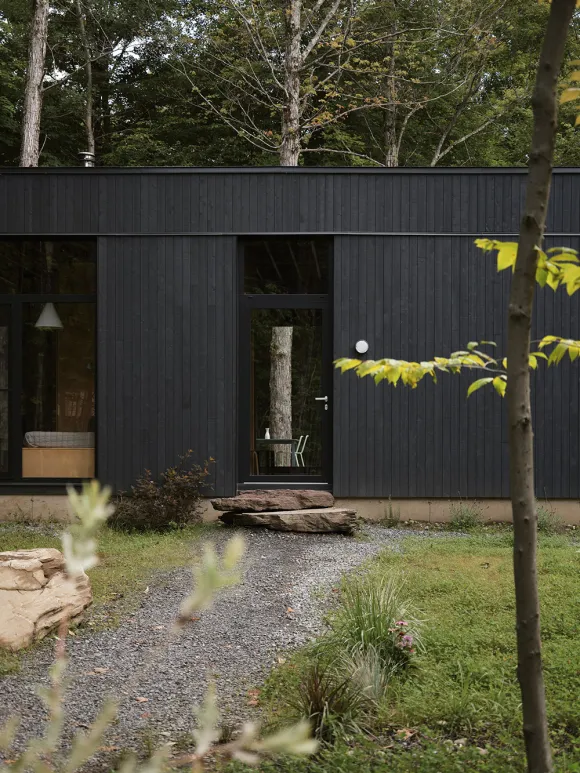 maison en bois contemporaine façade noire