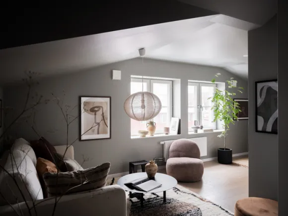 salon décoration design grise