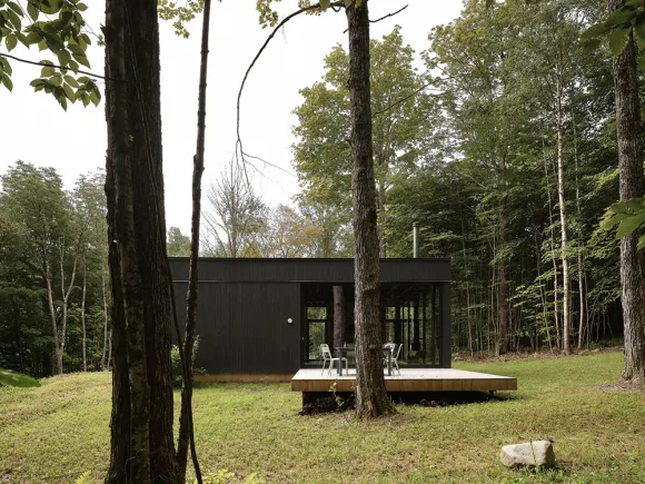 maison en bois contemporaine façade noire