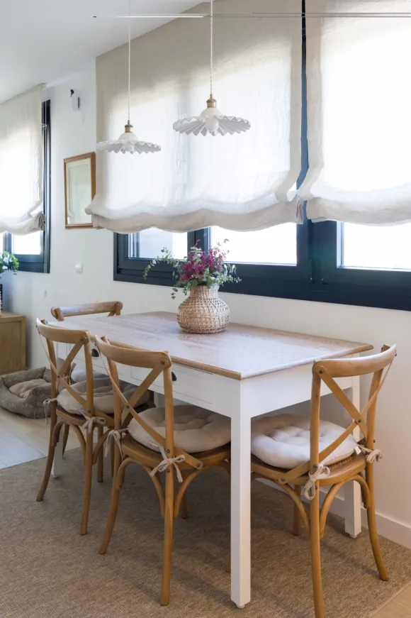 salle à manger appartement 35m2 style campagne chic