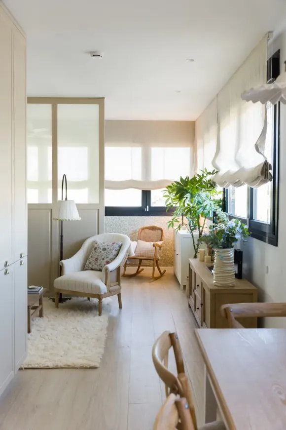 salon appartement 35m2 style campagne chic