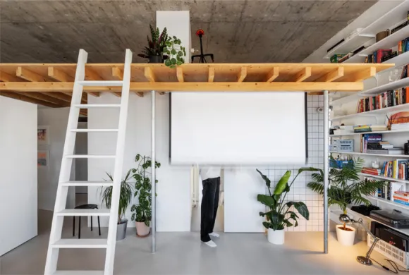 salon avec mezzanine appartement design Studio KILO / HONČ