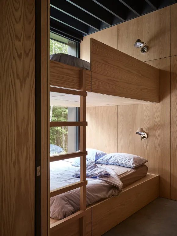 chambre lits superposés maison en bois contemporaine décoration design
