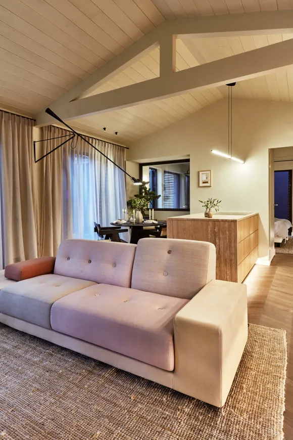 salon maison bois préfabriquée 60m2