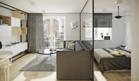 studio aménagé avec verrière design