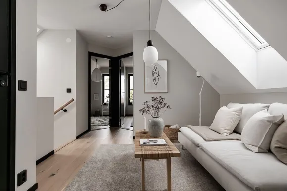 salon sur mezzanine avec velux