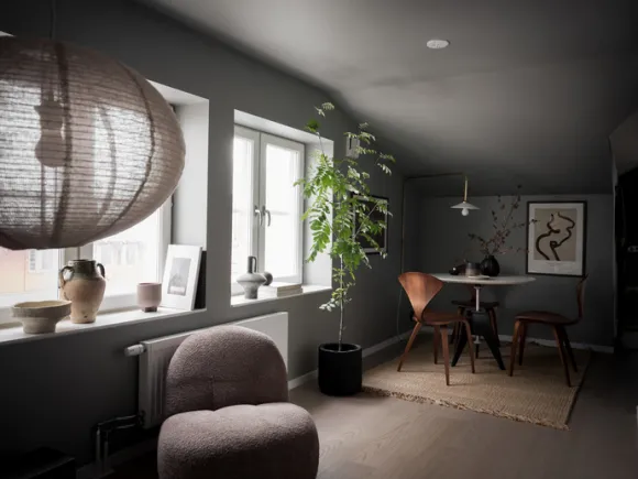 salon décoration design grise
