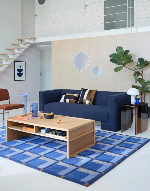 salon duplex canapé bleu