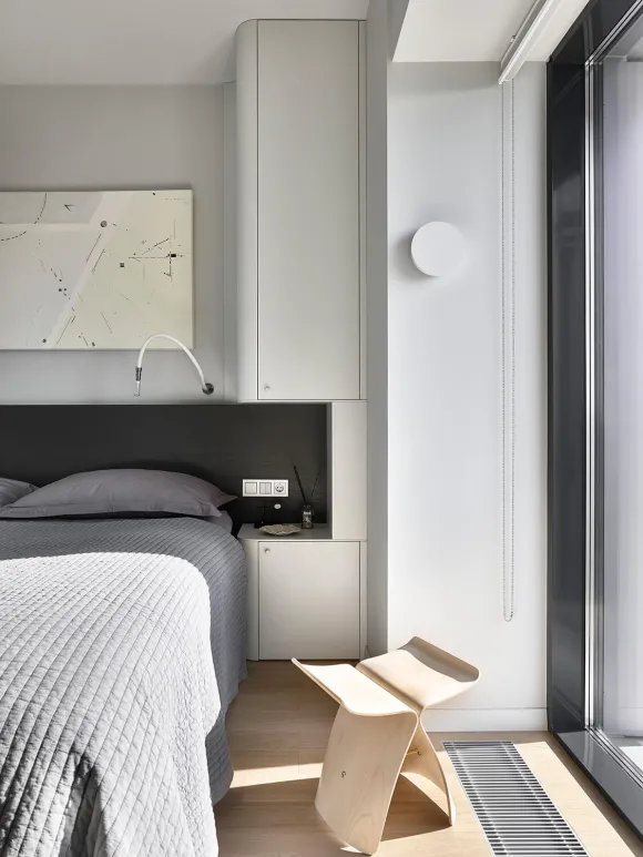 chambre avec baie vitrée décoration contemporaine
