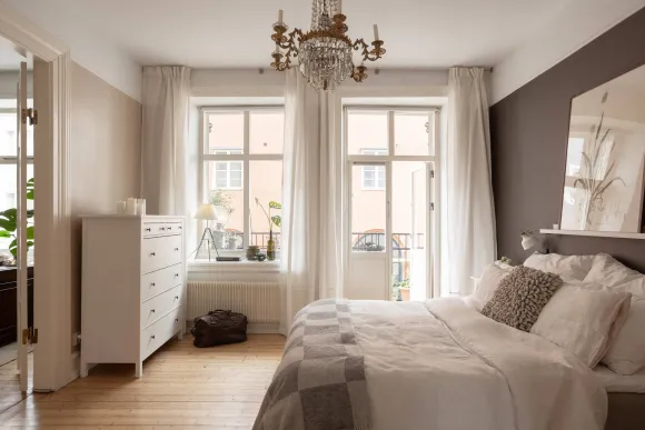 bedroom with brown walls contemporary decor
