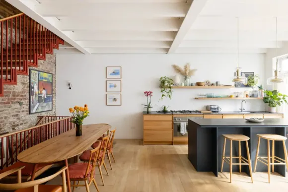 cuisine et salle à manger décoration contemporaine maison victorienne rénovée Londres