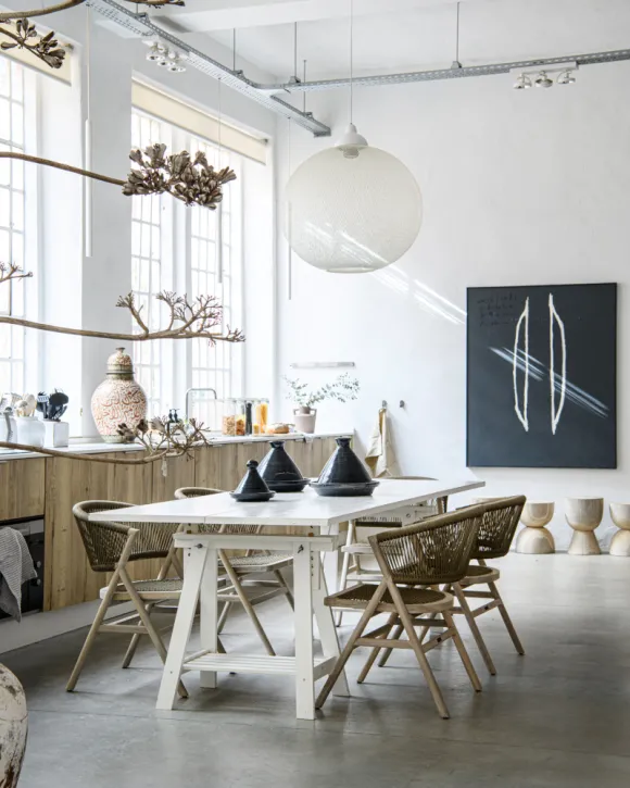 salle à manger et cuisine bois design décoration contemporaine