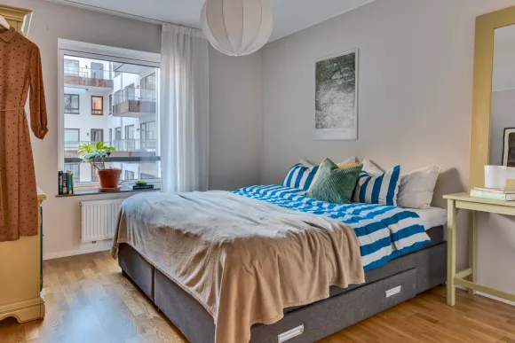 chambre appartement moderne et coloré de 76m2 décoration scandinave