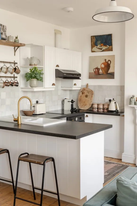cuisine ouverte en U appartement 39m2