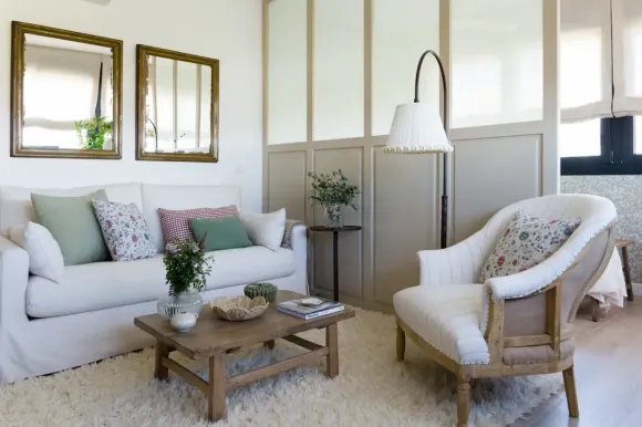 salon appartement 35m2 style campagne chic