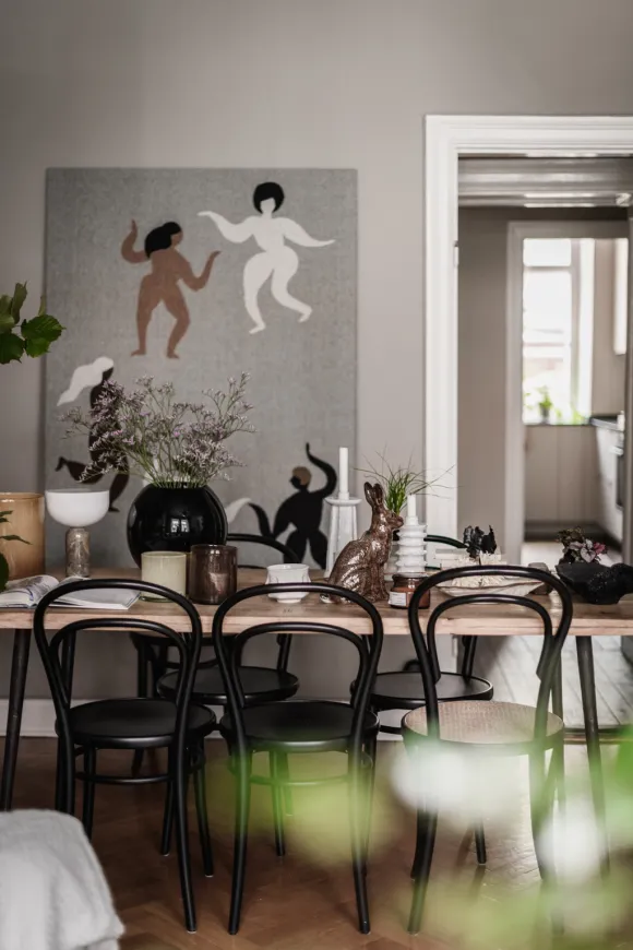 salon mur gris décoration scandinave