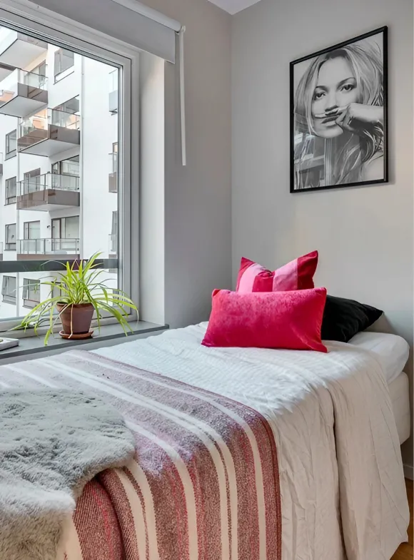 chambre appartement moderne et coloré de 76m2 décoration scandinave