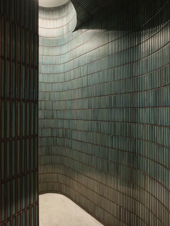 salle de bain carrelage japonais vert