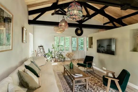 salon maison en bois