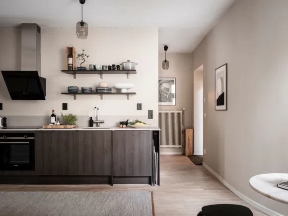 cuisine design bois avec coin repas