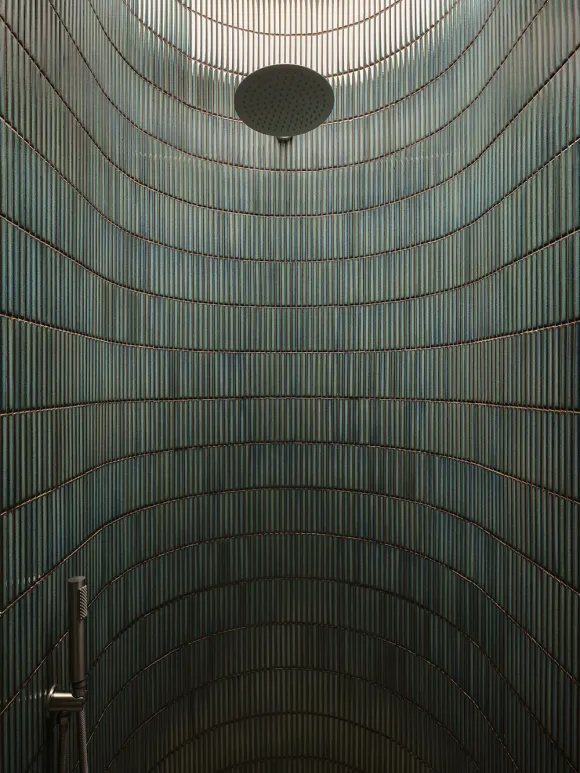 salle de bain carrelage japonais vert