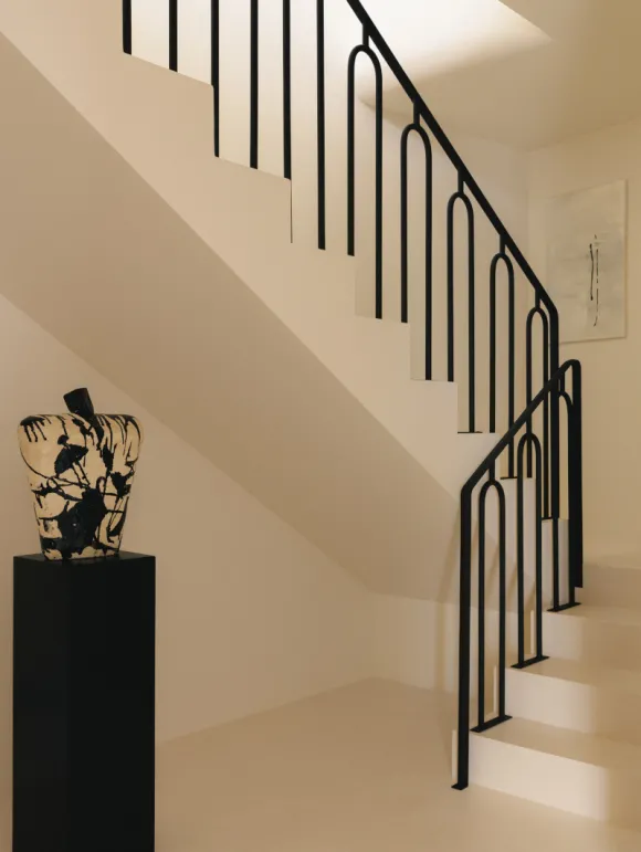 entrée avec escalier décoration contemporaine beige