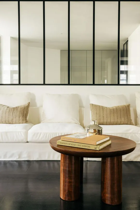 salon avec verrière appartement en duplex décoration design