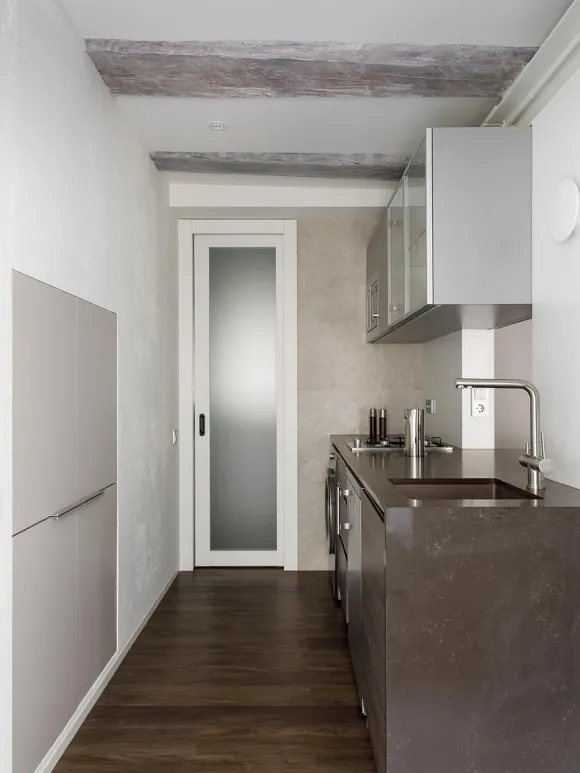  cuisine dans studio 35m2 décoration contemporaine